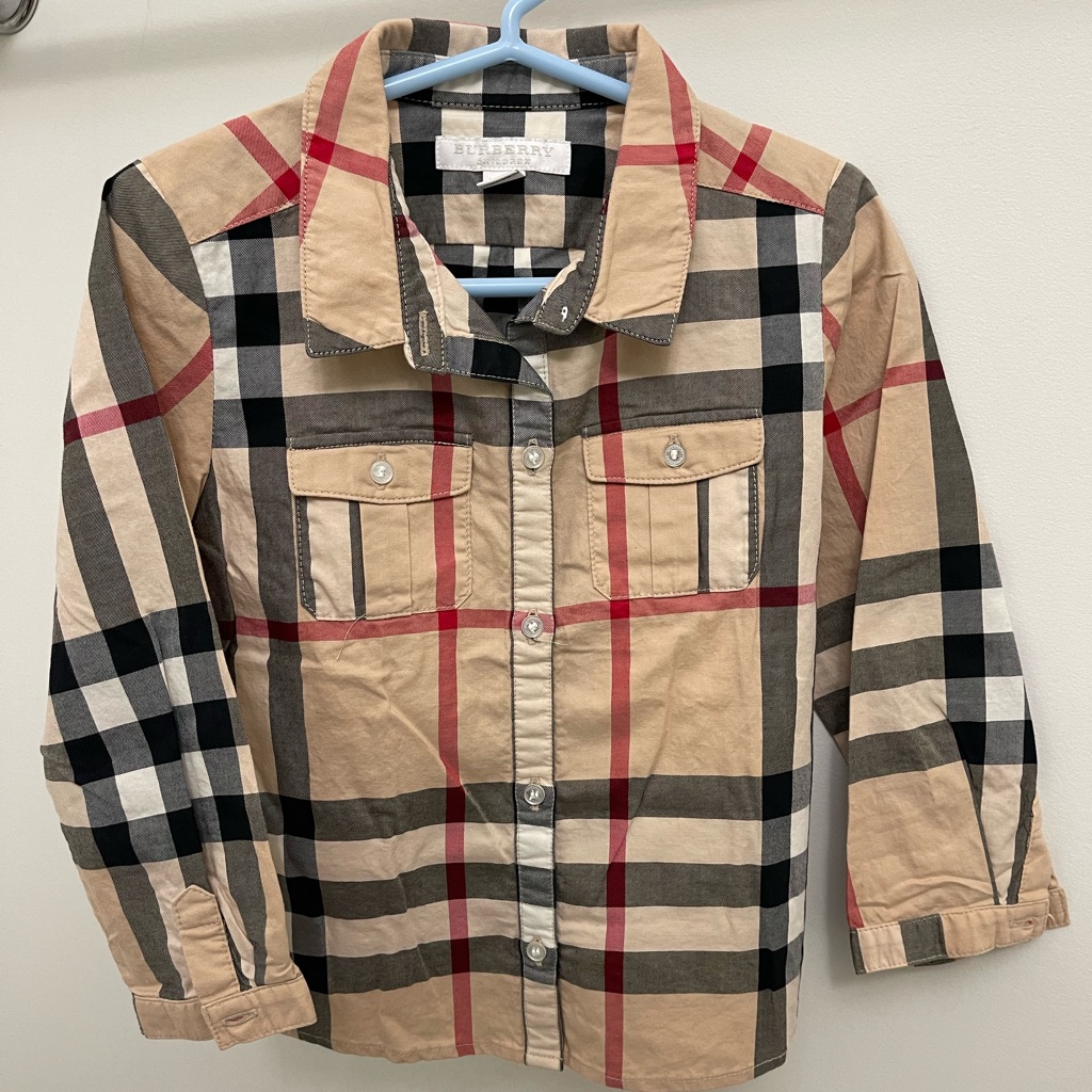 Burberry Dress Shirt In Signature Plaid For Boys 3y